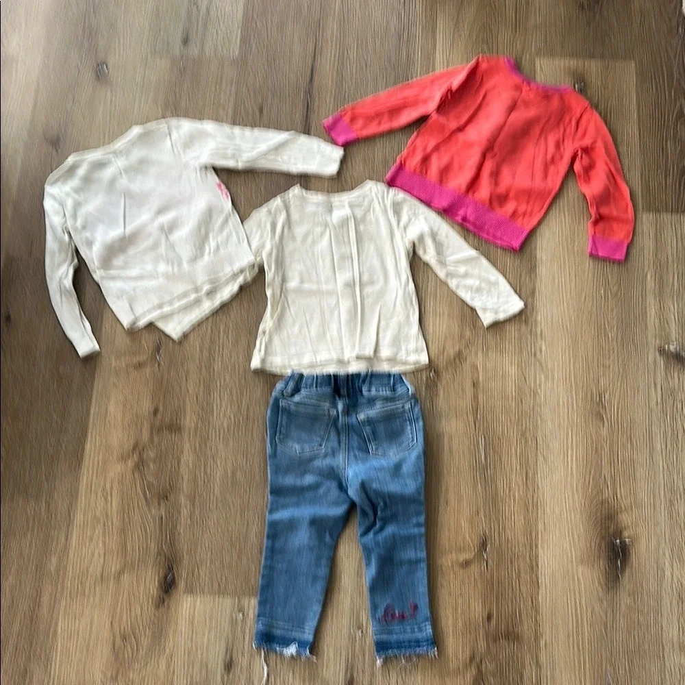 Gap Girls 4 Piece Outfit Jeans Tops Sweaters Size‎ 2T